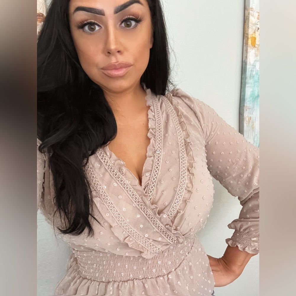 Light Pink Peplum Blouse